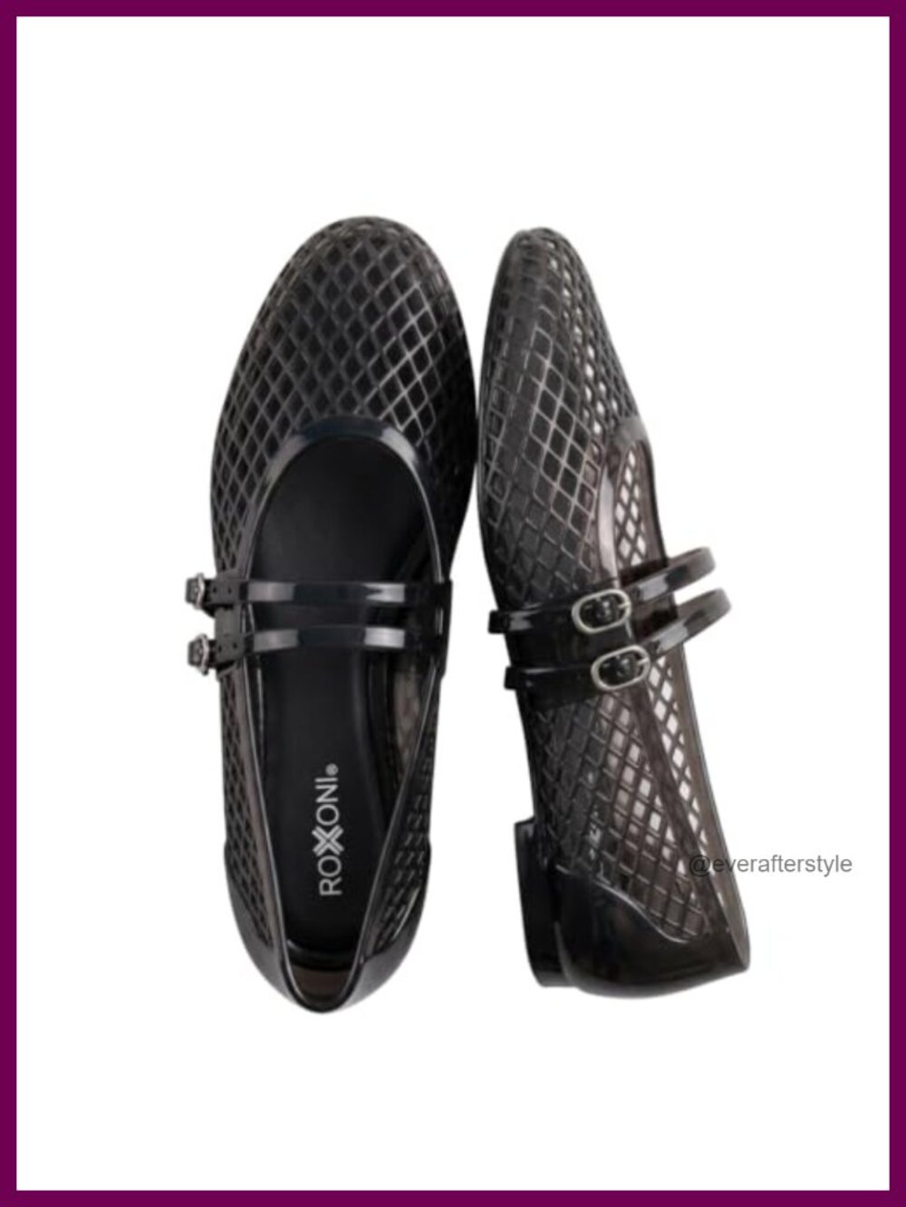 Womens Double Strap Jelly Mary Jane Flats Breathable Ballet Flats